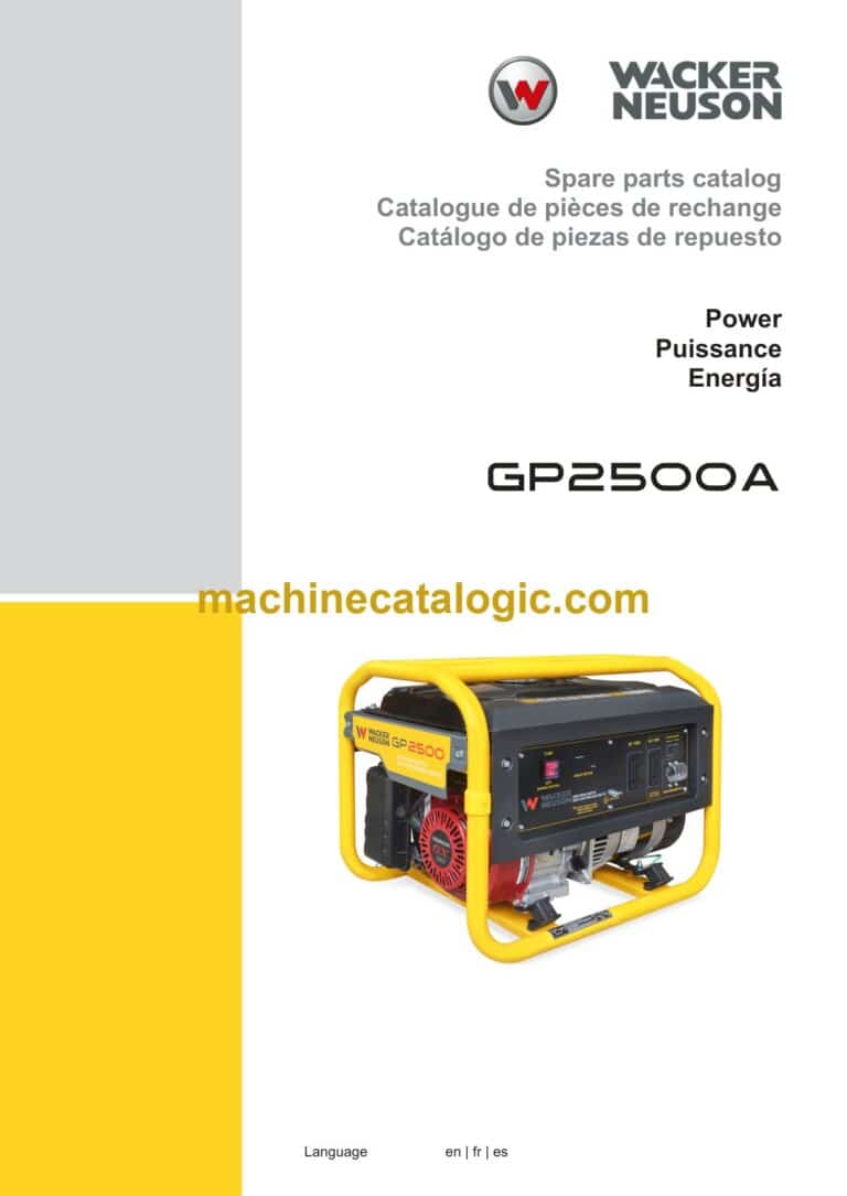 Wacker Neuson GP2500A Power Parts Manual