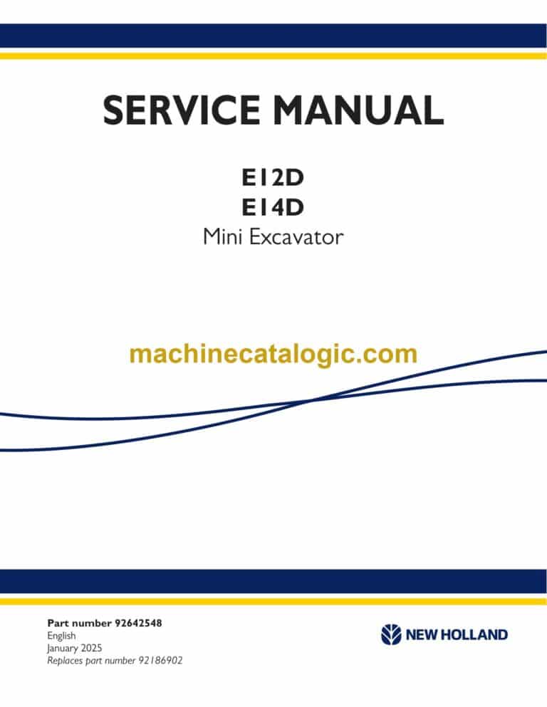 New Holland E12D, E14D Mini Excavator Service Manual