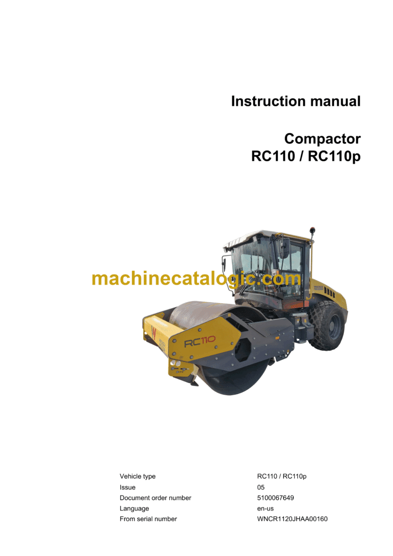 Wacker Neuson RC110, RC110p Compactor Instruction Manual