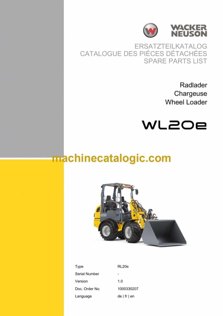 Wacker Neuson WL20e Loader Parts Manual