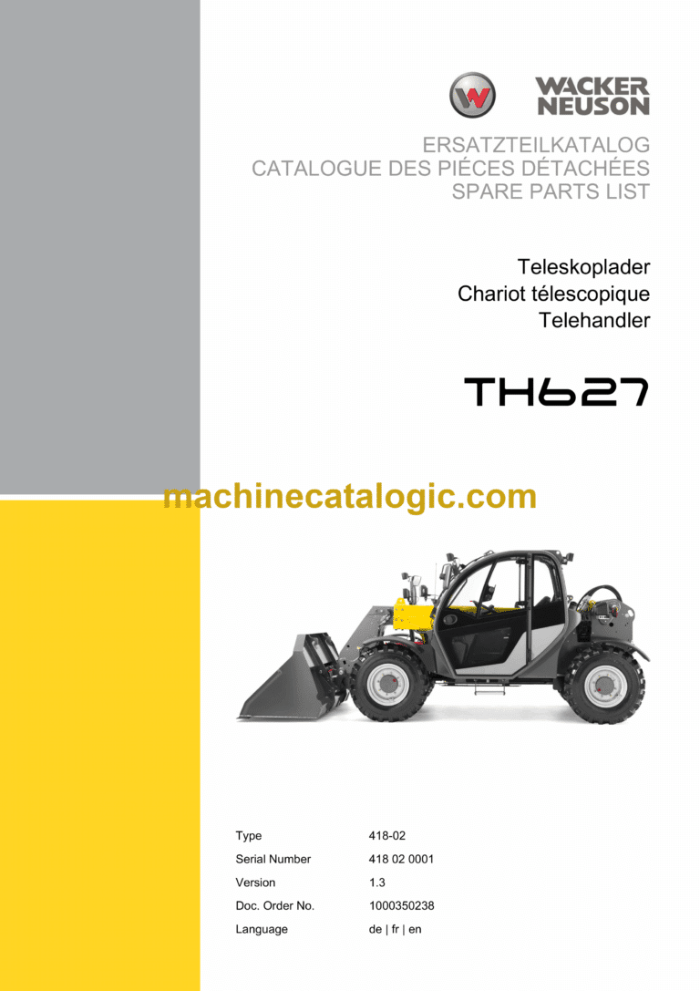 Wacker Neuson TH627 Telehandler Parts Manual