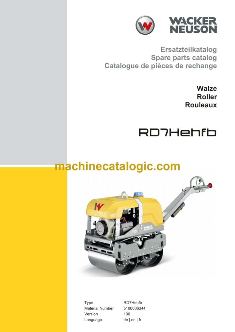 Wacker Neuson RD7Hehfb Roller Parts Manual