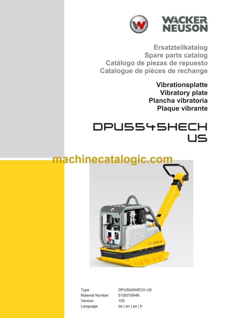 Wacker Neuson DPU5545HECH US Vibratory Plate Parts Manual