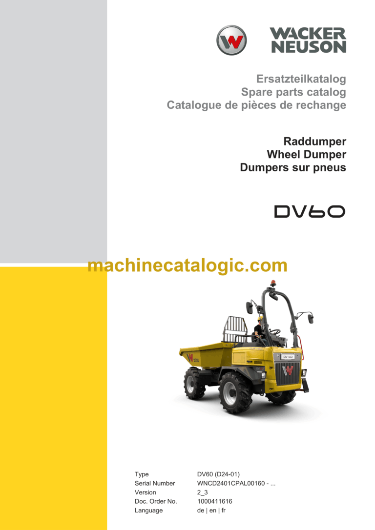 Wacker Neuson DV60 Wheel Dumper Parts Manual