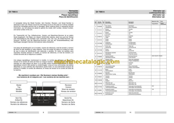 Wacker Neuson GV7000A Portable Generators Parts Manual - Image 4