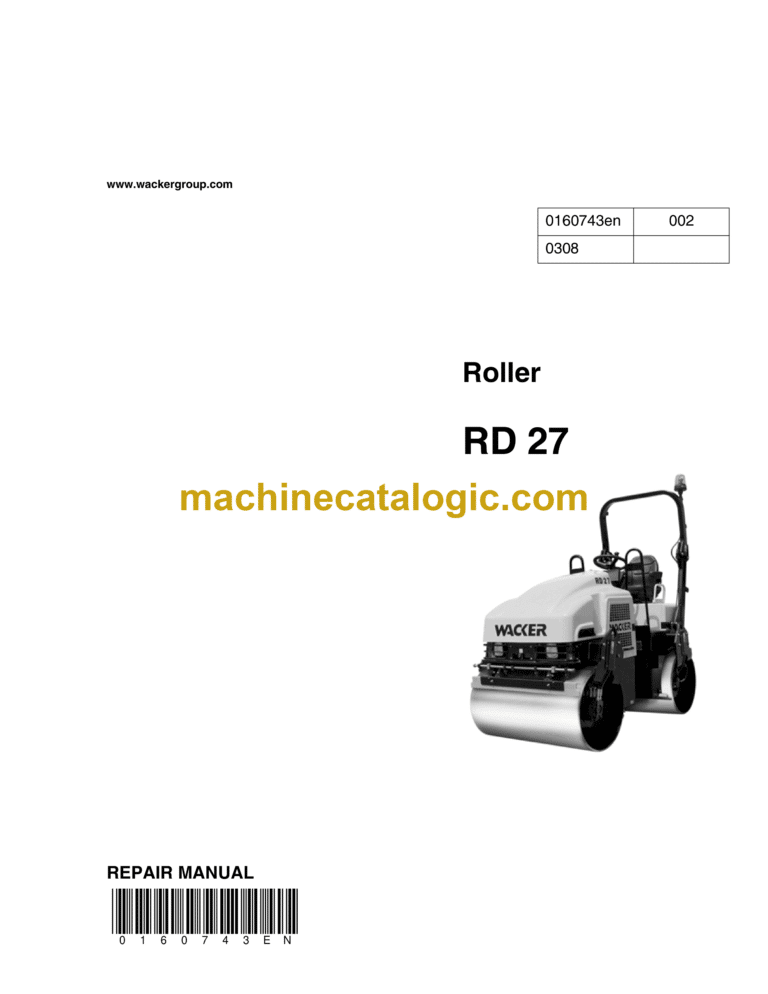 Wacker Neuson RD27 Roller Service Manual