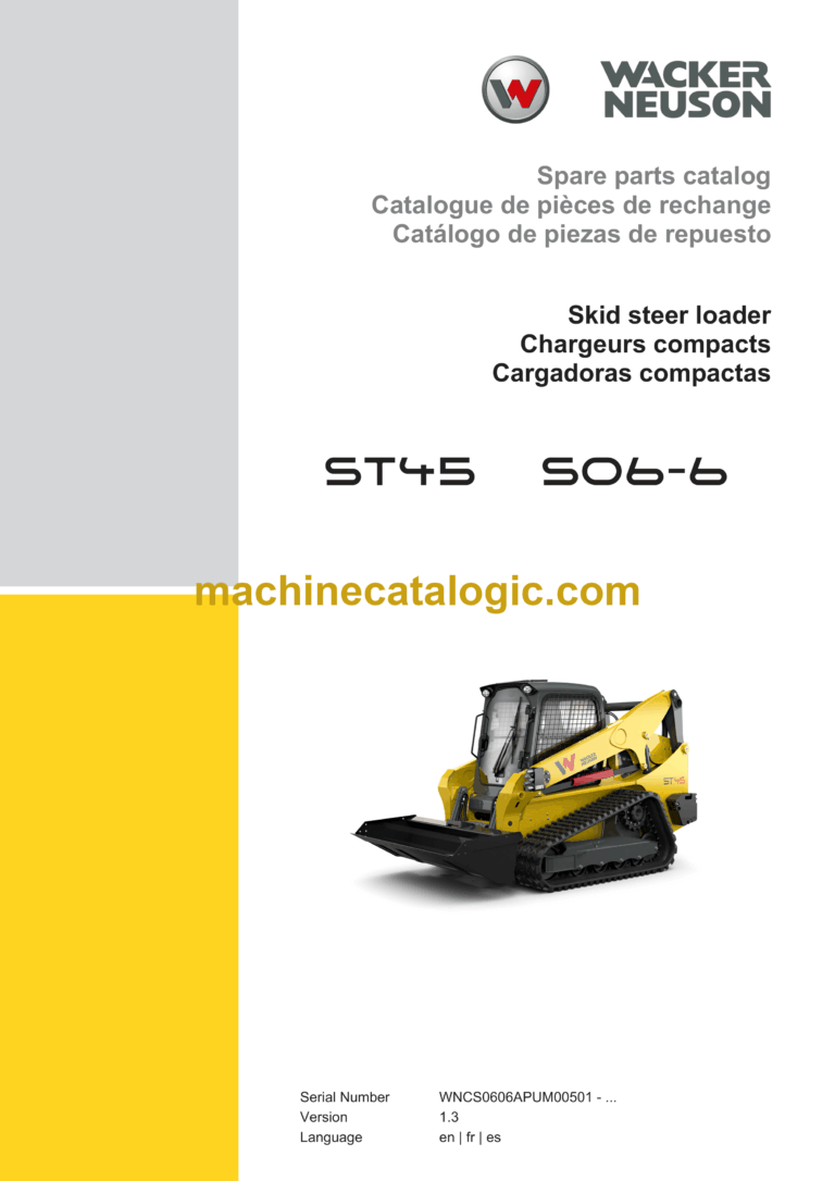 Wacker Neuson ST45 (S06-6) Skid Steer Loader Parts Manual