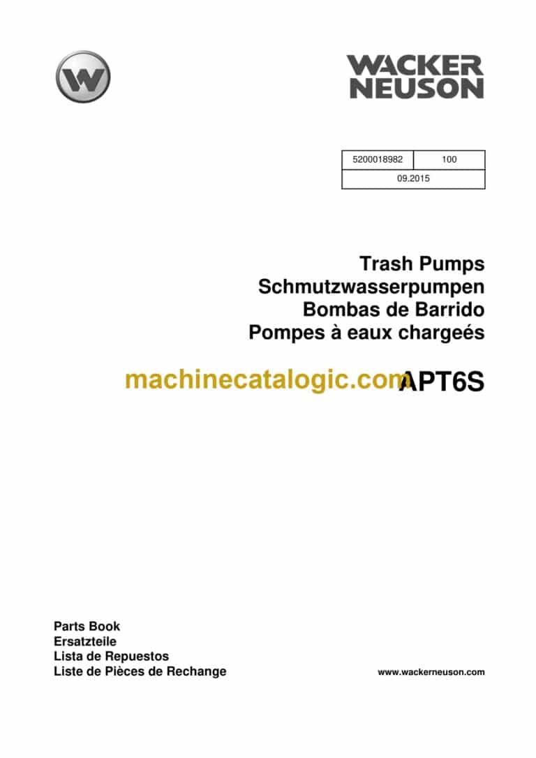 Wacker Neuson APT6S Trash Pump Parts Manual