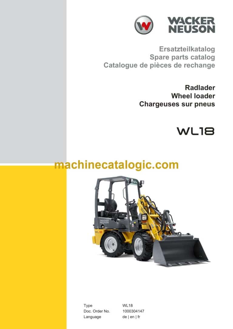 Wacker Neuson WL18 Wheel Loader Parts Manual