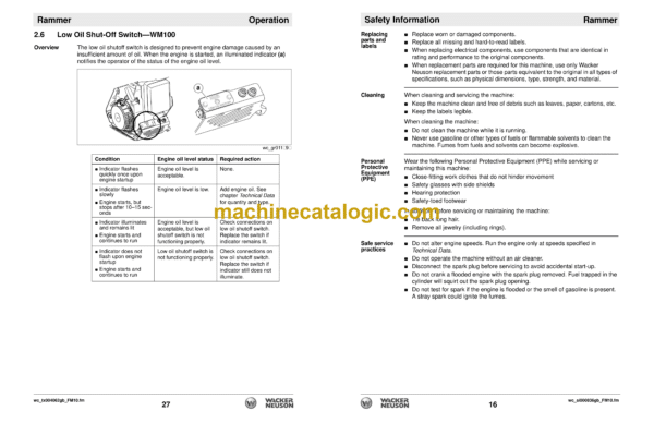 Wacker Neuson BS50-4s Vibratory Rammer Repair Manual - Image 4