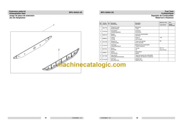 Wacker Neuson BPU 4045A US Reversible Plates Parts Manual - Image 4