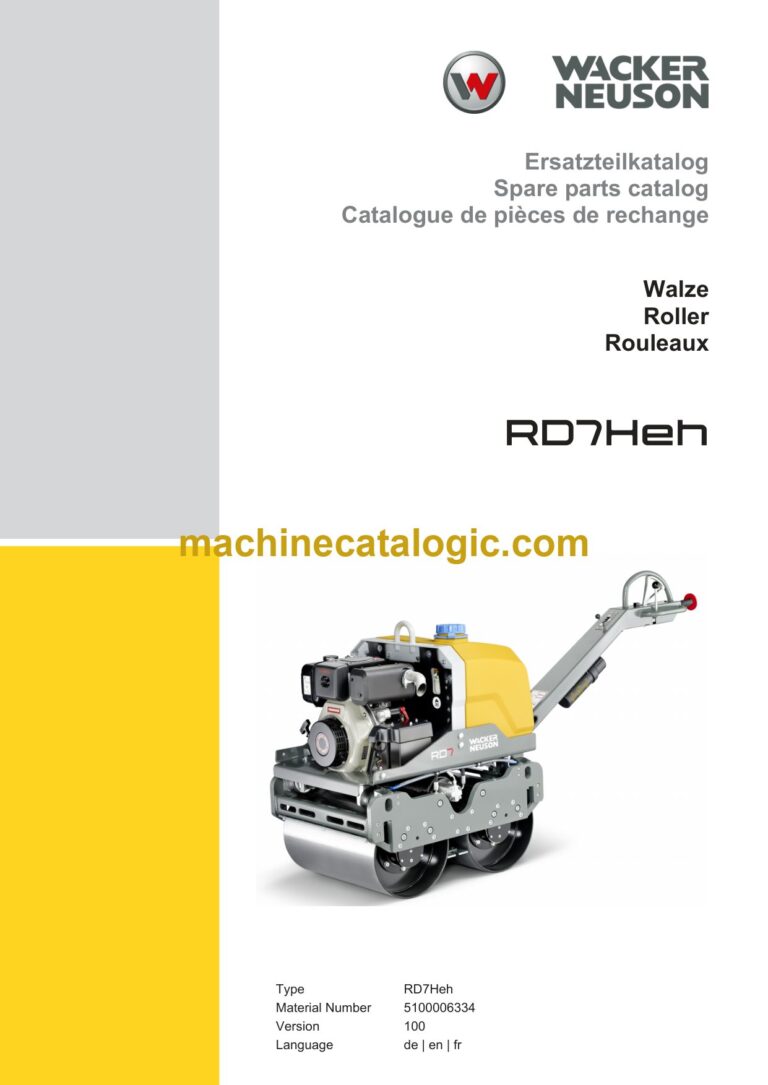 Wacker Neuson RD7Heh Roller Parts Manual