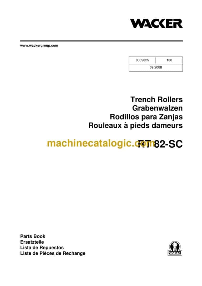 Wacker Neuson RT82-SC Trench Roller Parts Manual