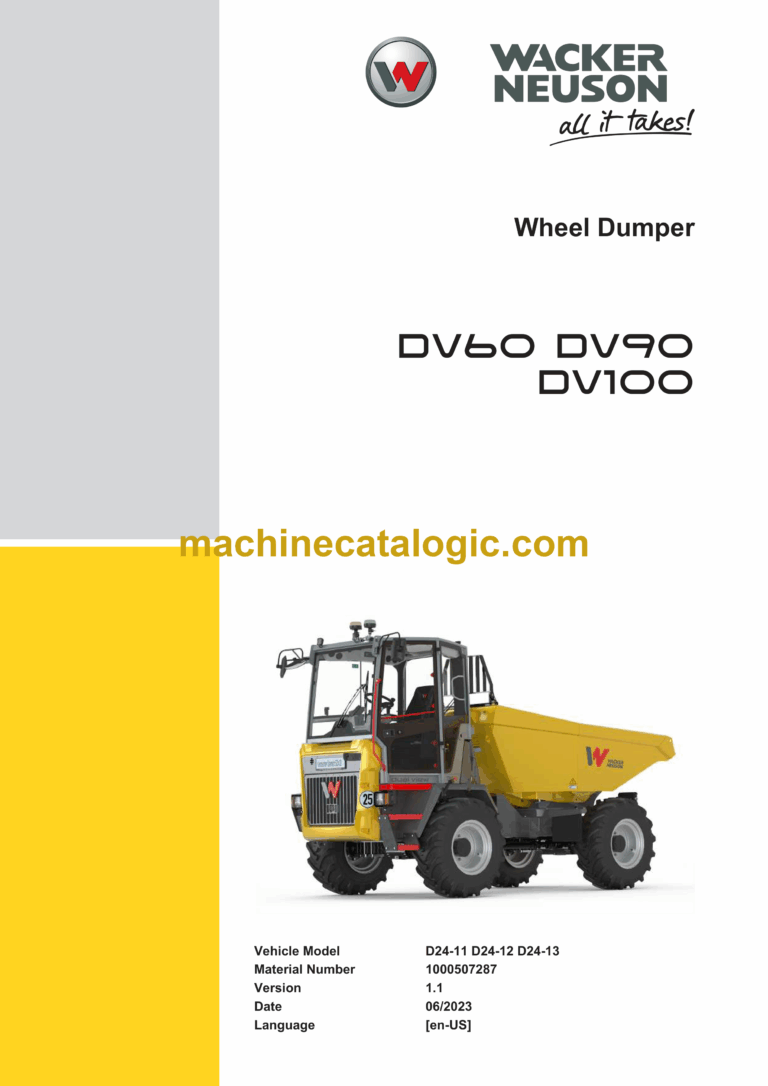 Wacker Neuson DV60, DV90, DV100 Wheel Dumper Service Manual