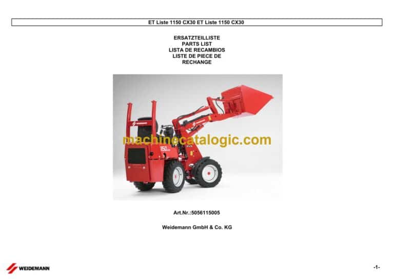 Wacker Neuson CX30 1150 Wheel Loader Parts Manual