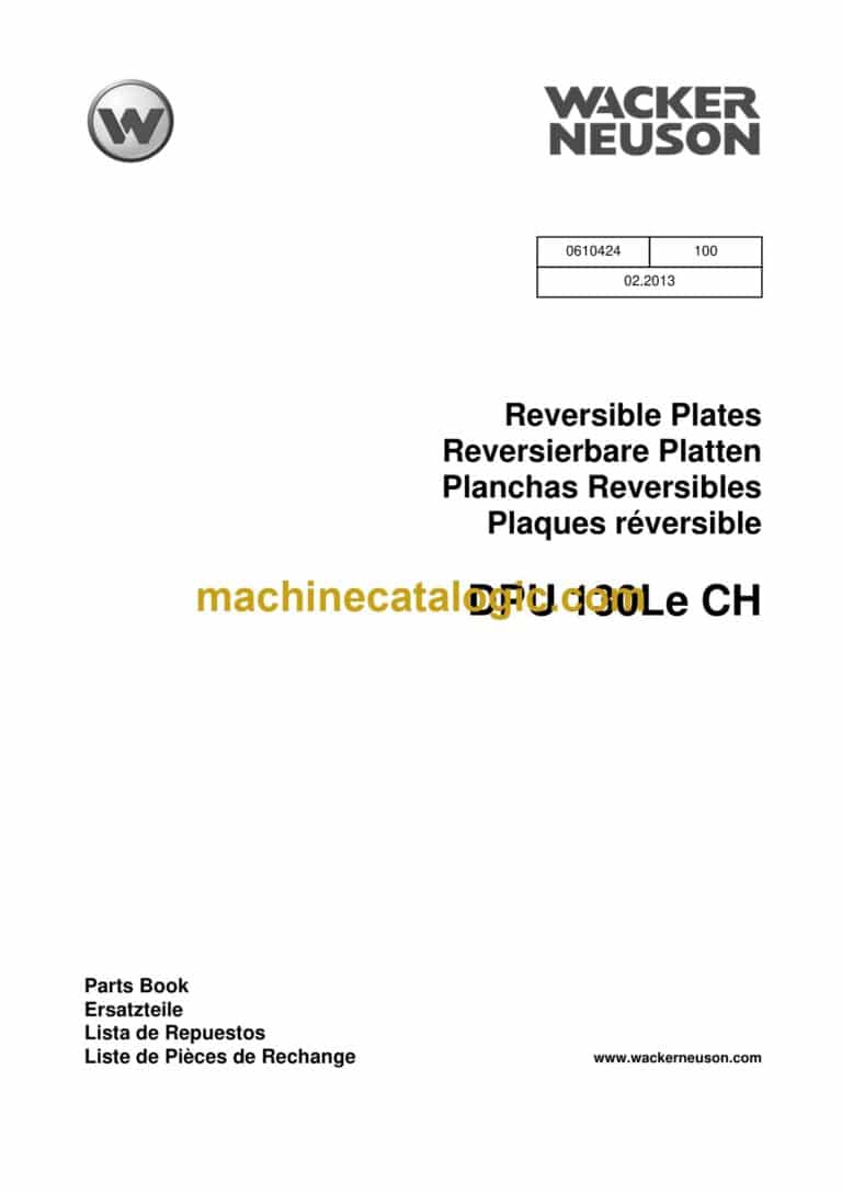 Wacker Neuson DPU 130Le CH Reversible Plates Parts Manual
