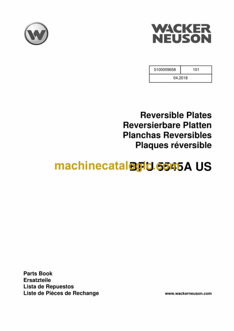 Wacker Neuson BPU 5545A US Reversible Plates Parts Manual