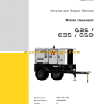 Wacker Neuson G25, G35, G50 Mobile Generator Service and Repair Manual