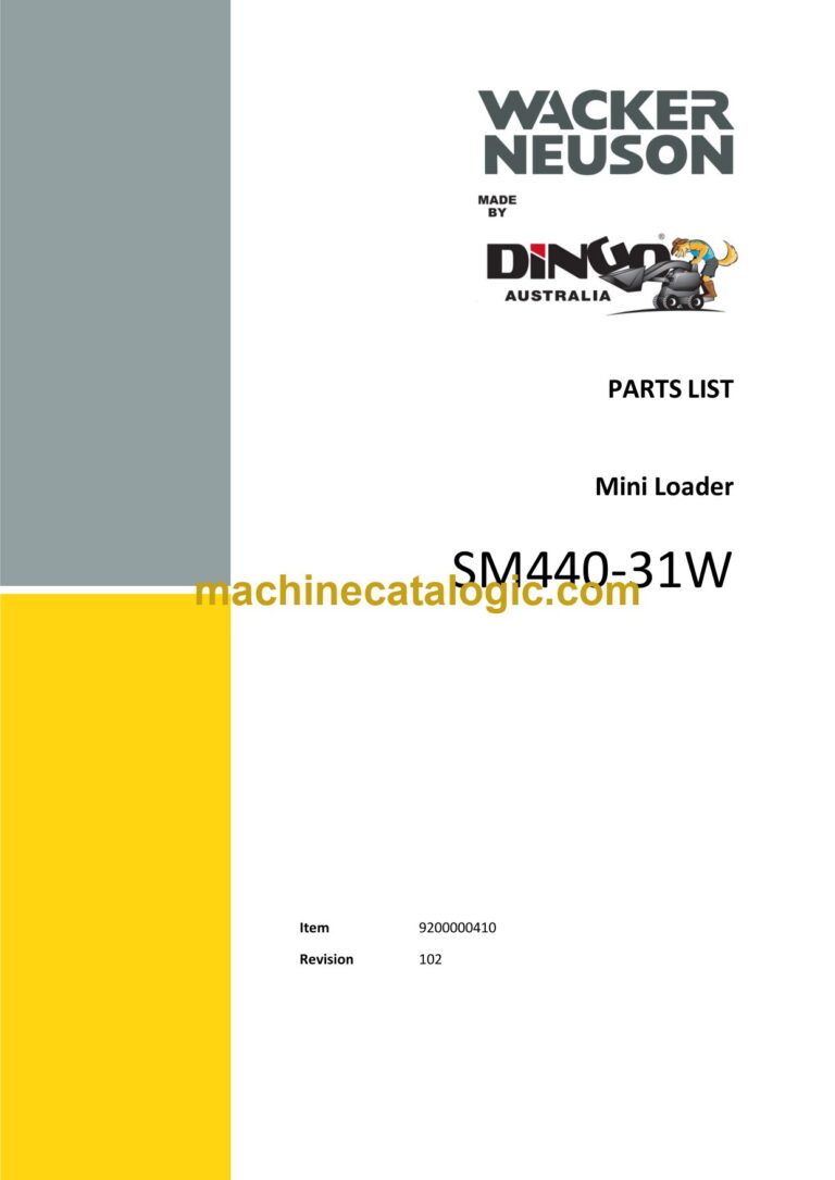 Wacker Neuson Dingo SM440-31W Mini Loader Parts Manual