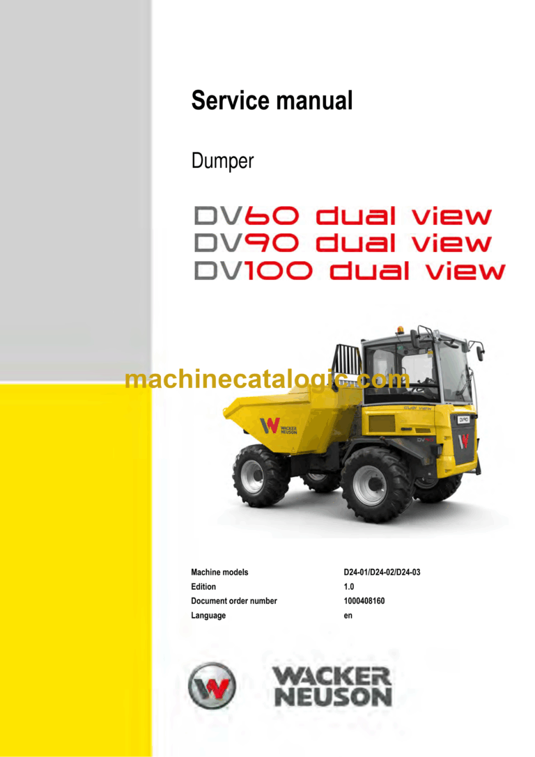 Wacker Neuson DV60 Dual View, DV90 Dual View, DV100 Dual View Dumper Service Manual
