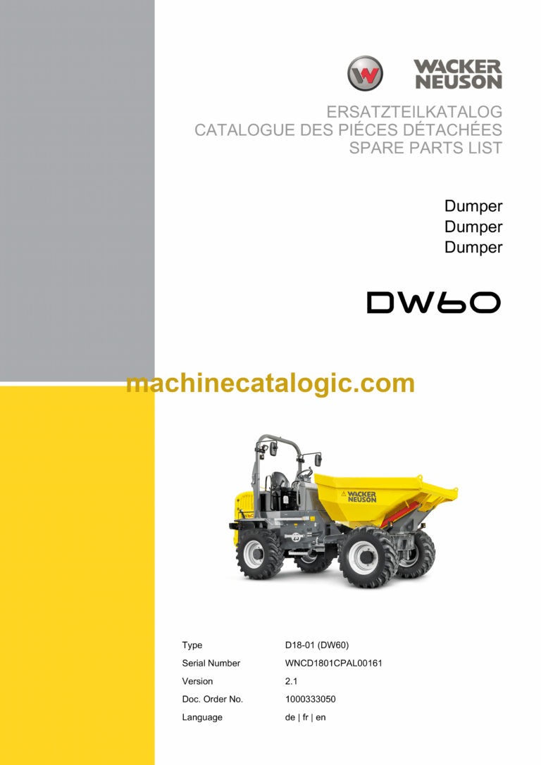 Wacker Neuson DW60 Dumper Parts Manual