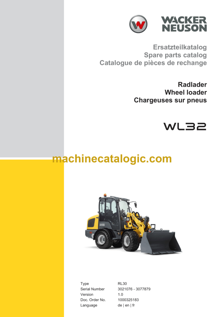 Wacker Neuson WL32 Wheel Loader Parts Manual