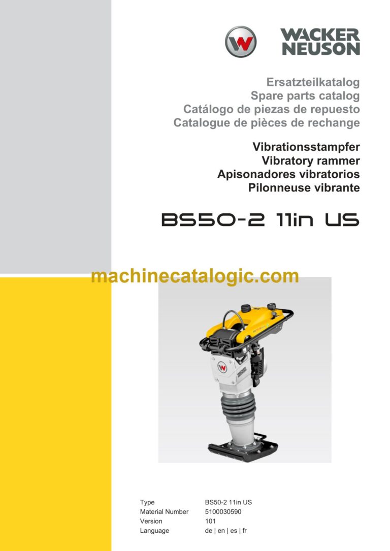 Wacker Neuson BS50-2 11in US Vibratory Rammers Parts Manual