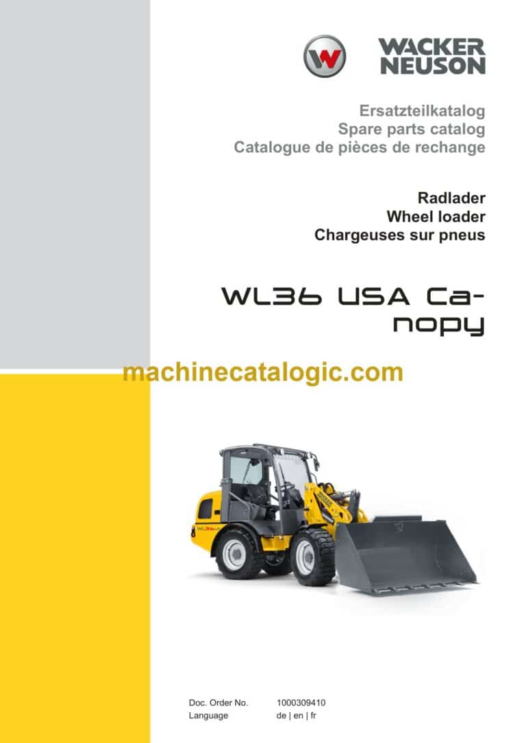 Wacker Neuson WL36 USA Canopy Loader Parts Manual