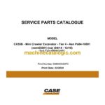 Case CX55B Tier 4 Mini Crawler Excavator Service Parts Catalogue