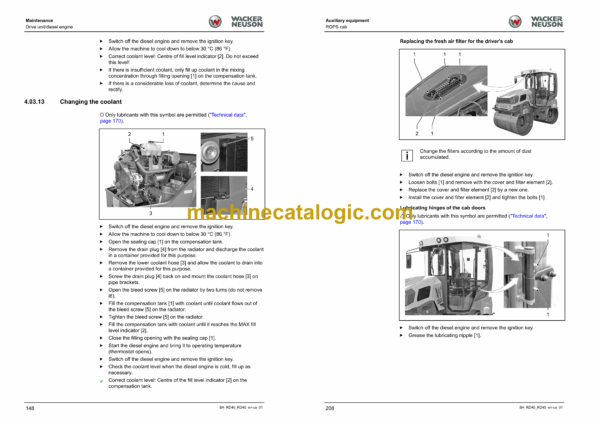 Wacker Neuson RD40, RD45 Tandem Roller, Combination Roller Instruction Manual - Image 4