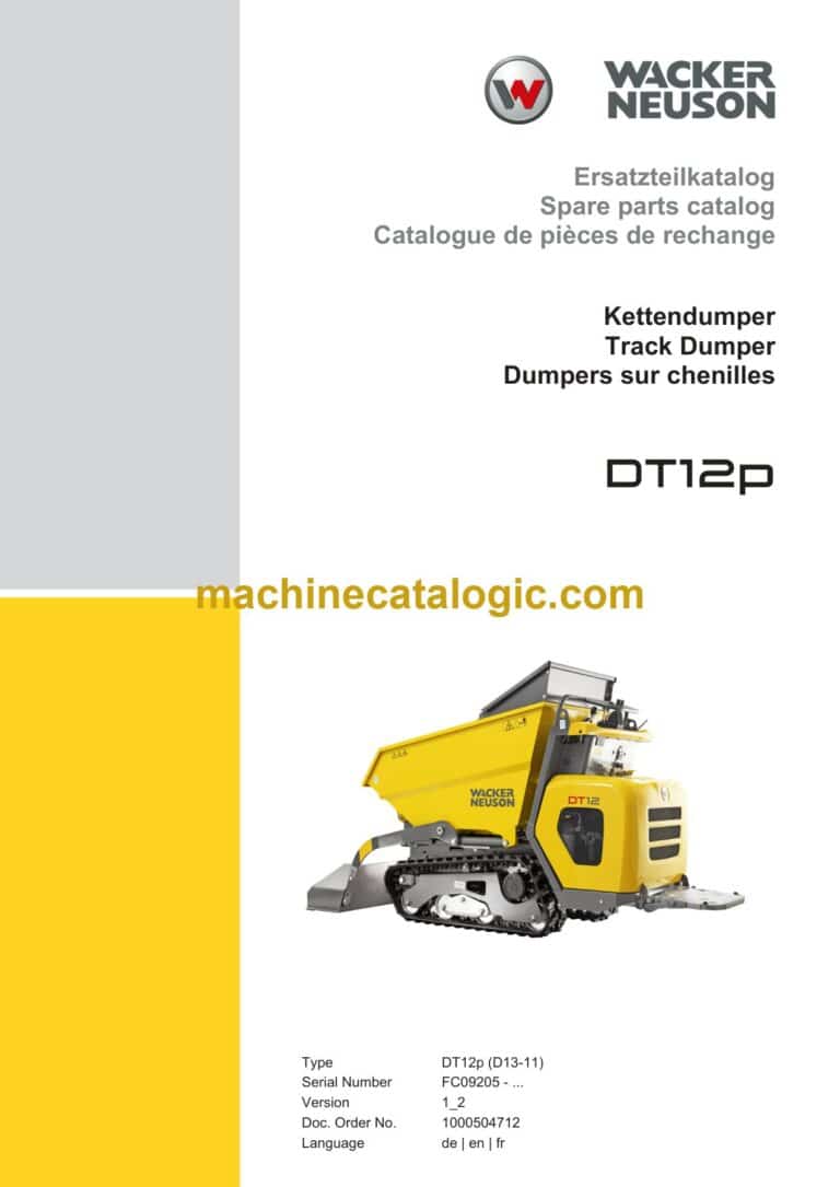 Wacker Neuson DT12p Track Dumper Parts Manual