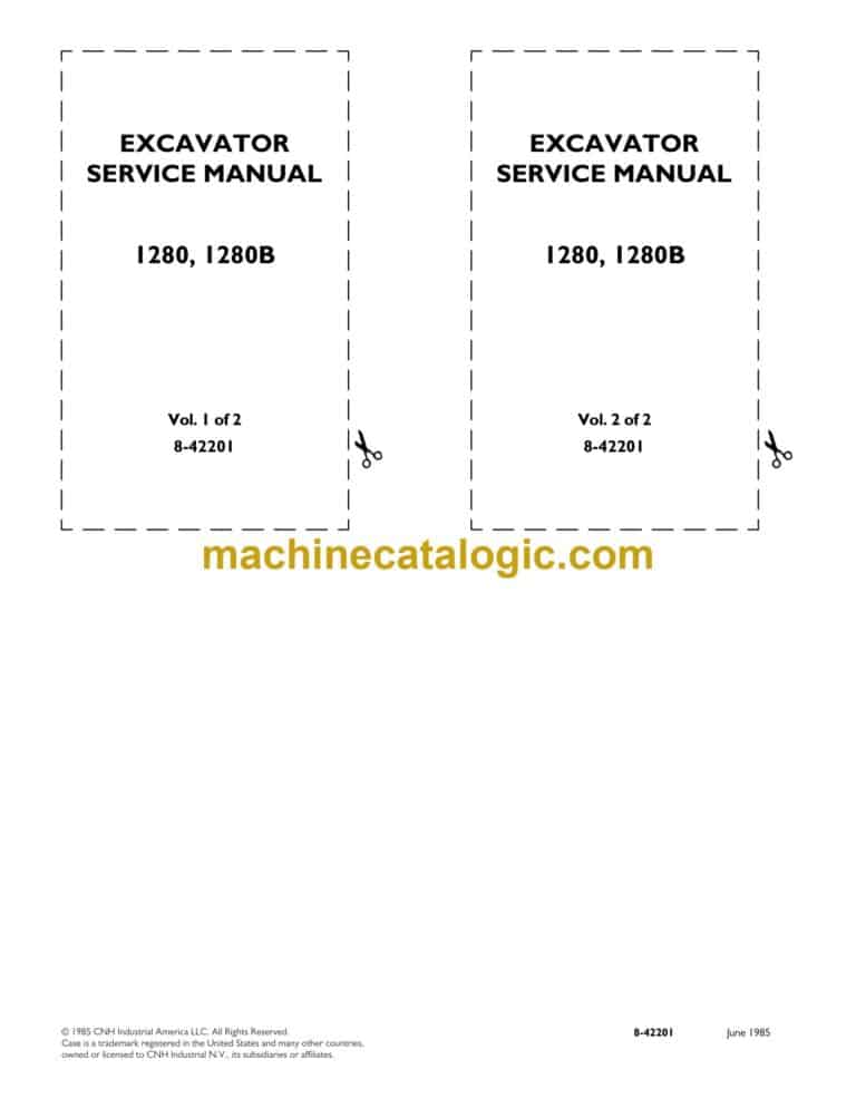 Case 1280, 1280B Excavator Service Manual