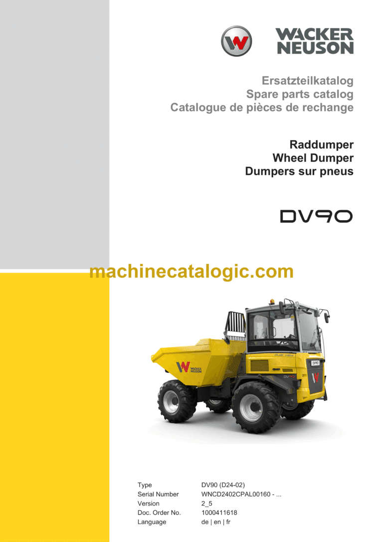 Wacker Neuson DV90 Wheel Dumper Parts Manual