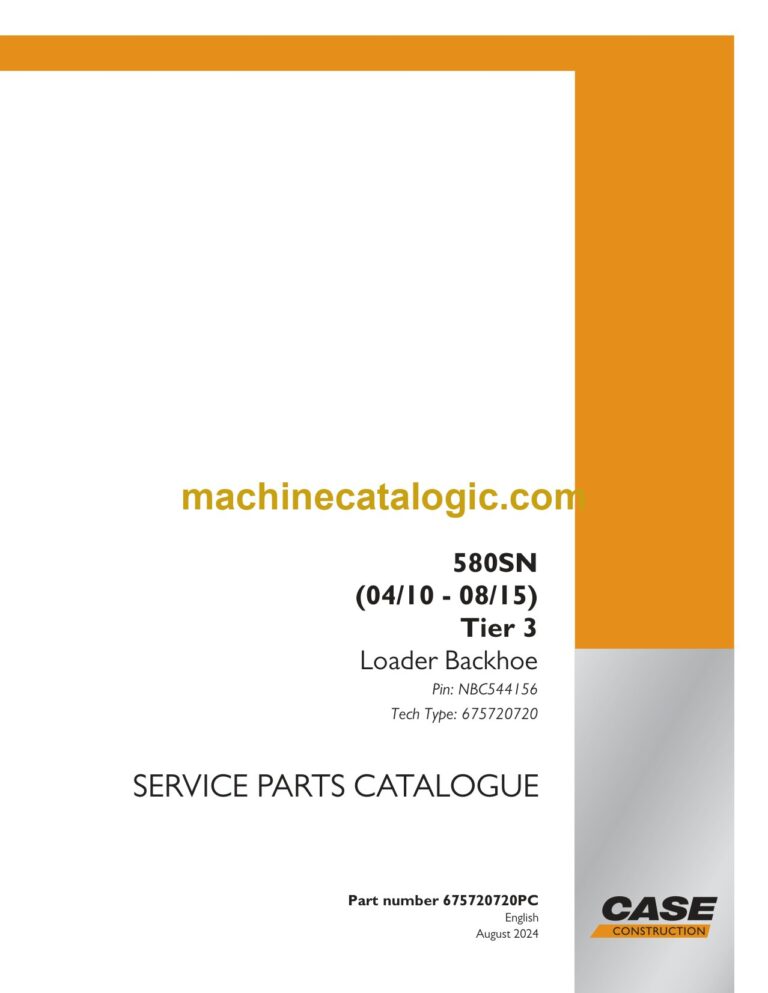 Case 580SN Tier 3 Loader Backhoe Service Parts Catalogue