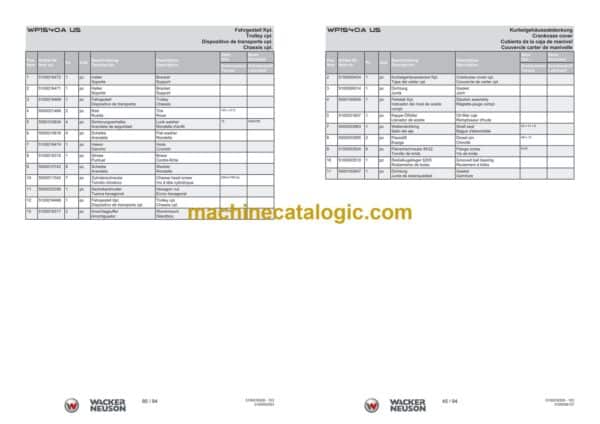 Wacker Neuson WP1540A US Vibratory Plate Parts Manual - Image 4