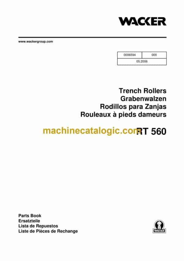 Wacker Neuson RT560 Trench Roller Parts Manual