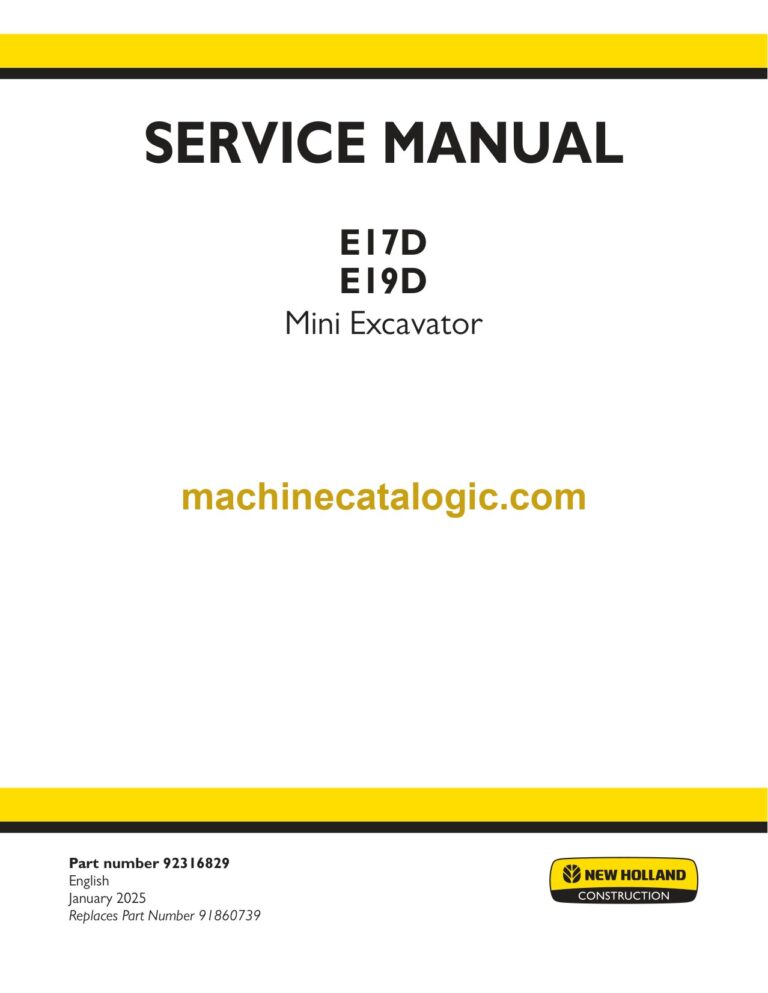 Case E17D, E19D Mini Excavator Service Manual