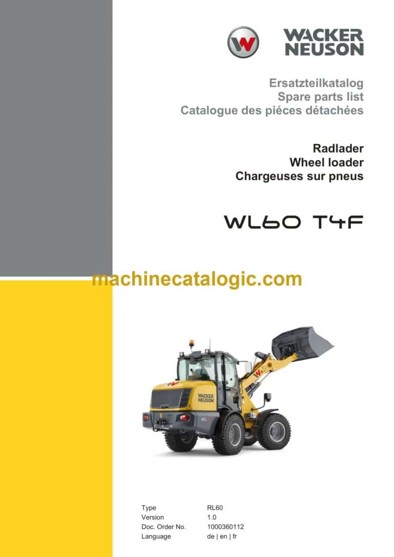 Wacker Neuson WL60 T4F Wheel Loader Parts Manual