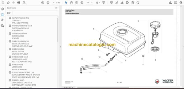 Wacker Neuson BPS1340Aw Vibratory Plate Parts Manual - Image 2