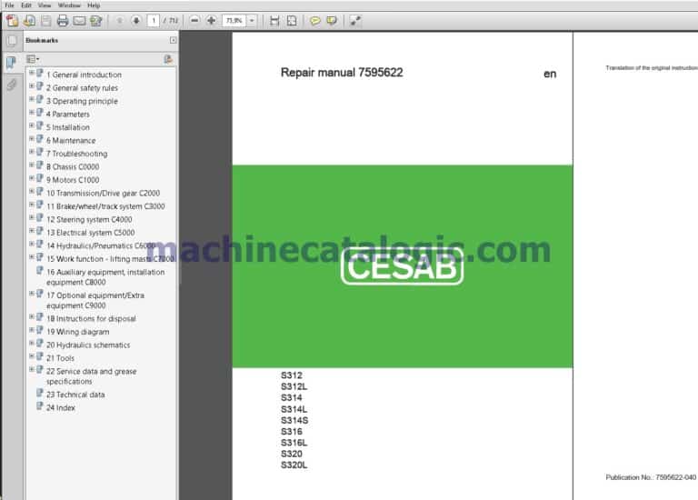 Cesab Forklift Parts Manual