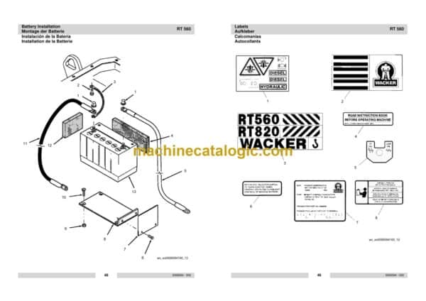 Wacker Neuson RT560 Trench Roller Parts Manual - Image 3