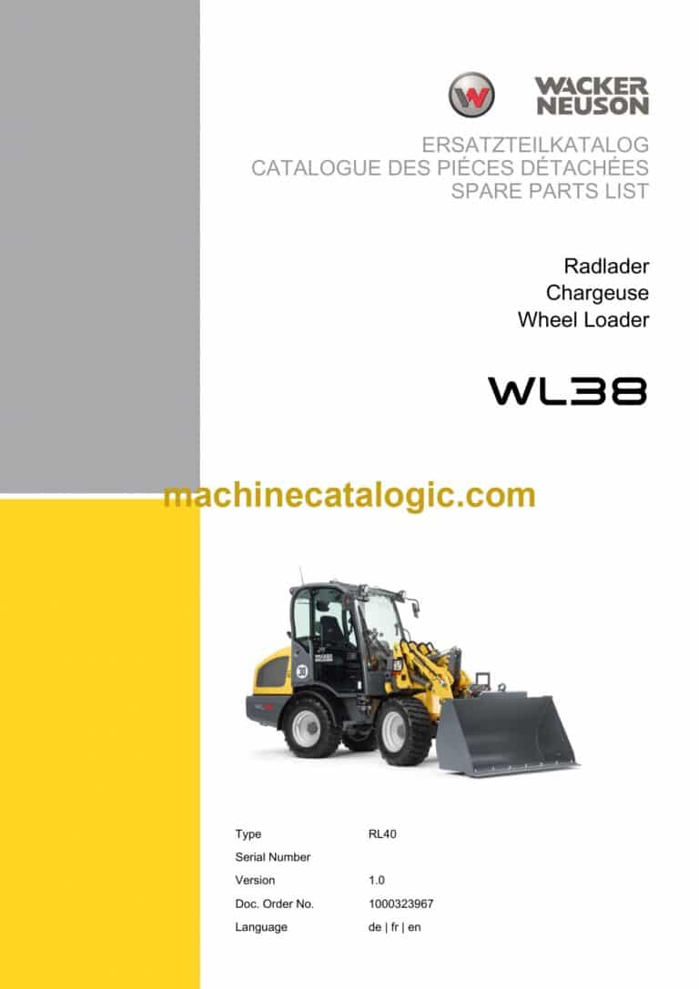 Wacker Neuson WL38 Loader Parts Manual