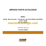Case CX31B Tier 4B NA Mini Excavator Service Parts Catalogue