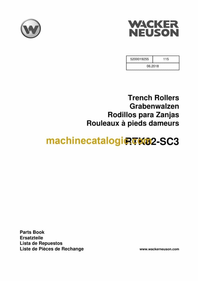 Wacker Neuson RTK82-SC3 Trench Rollers Parts Manual
