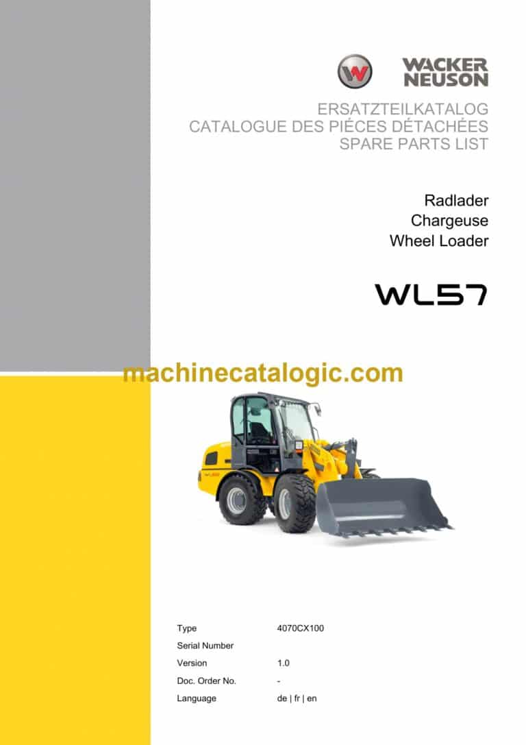 Wacker Neuson WL57 Loader Parts Manual