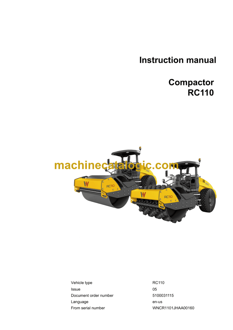 Wacker Neuson RC110 Compactor Instruction Manual