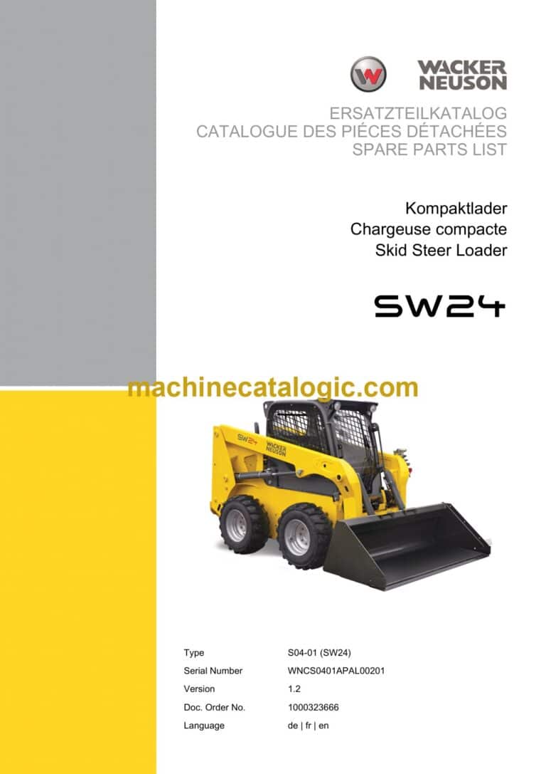 Wacker Neuson SW24 Skid Steer Loader Parts Manual