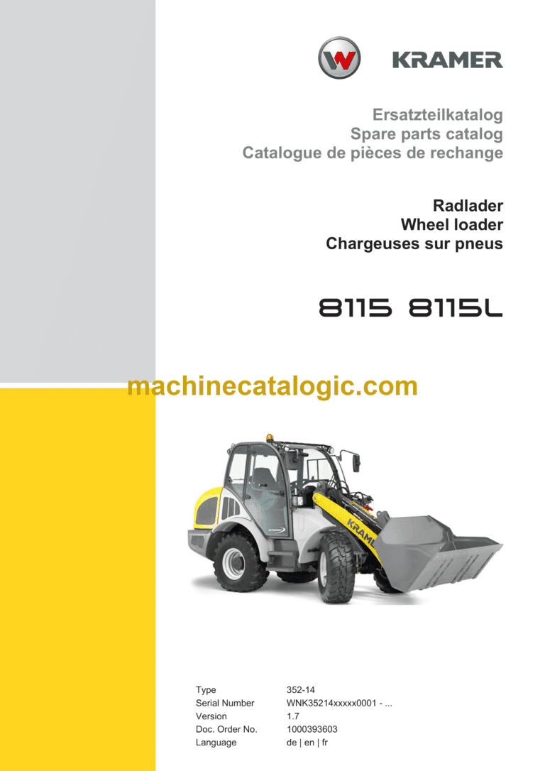 Wacker Neuson 8115, 8115L Wheel Loader Parts Manual