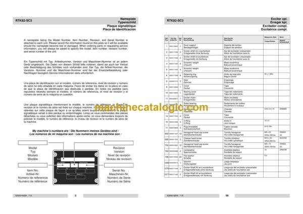 Wacker Neuson RTK82-SC3 Trench Rollers Parts Manual - Image 4
