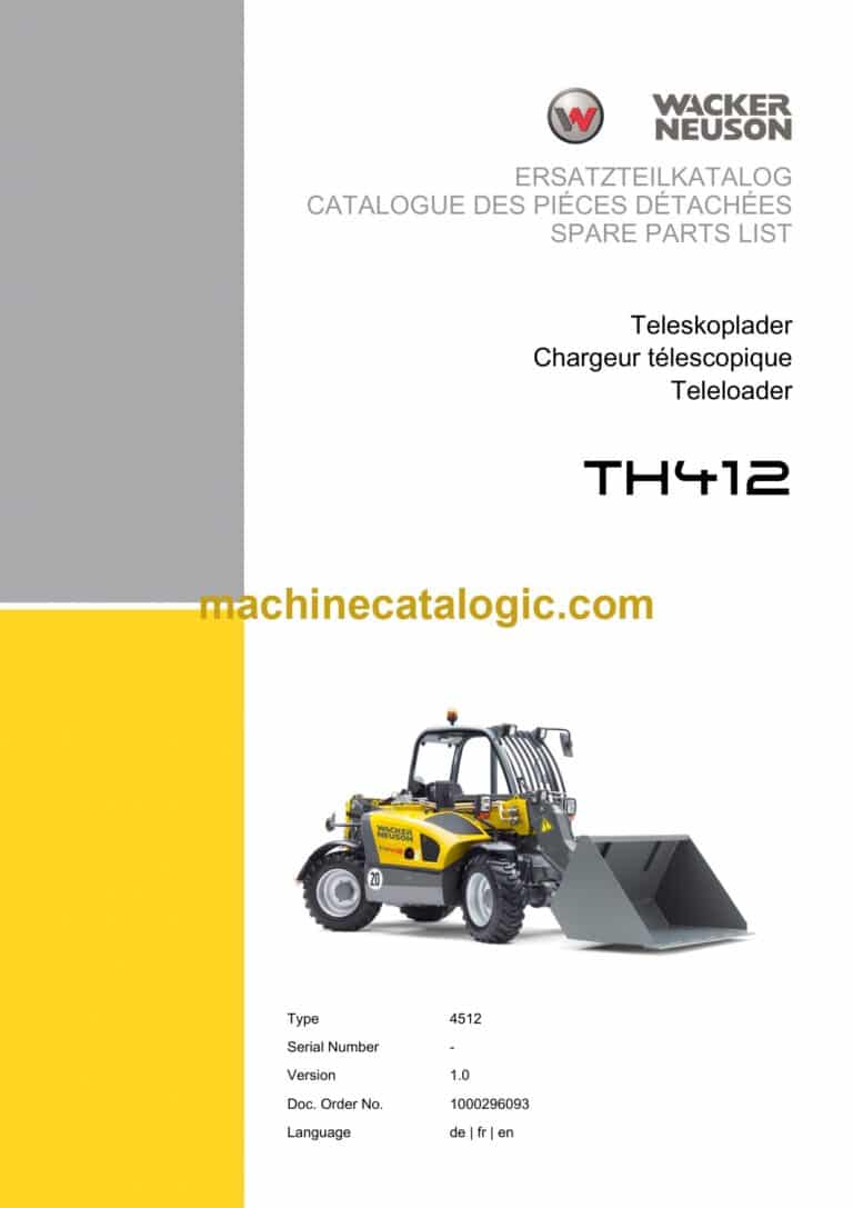 Wacker Neuson TH412 Telescope Loader Parts Manual